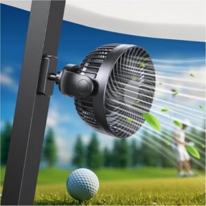 ketkctet magnetic golf cart fan rechargeable,10000mah battery operated portable fan with 3 speeds,30h working time,led lantern,360° rotatable head, fits ezgo/club car/yamaha golf cart